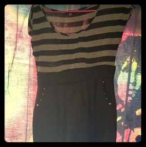 Black striped dress